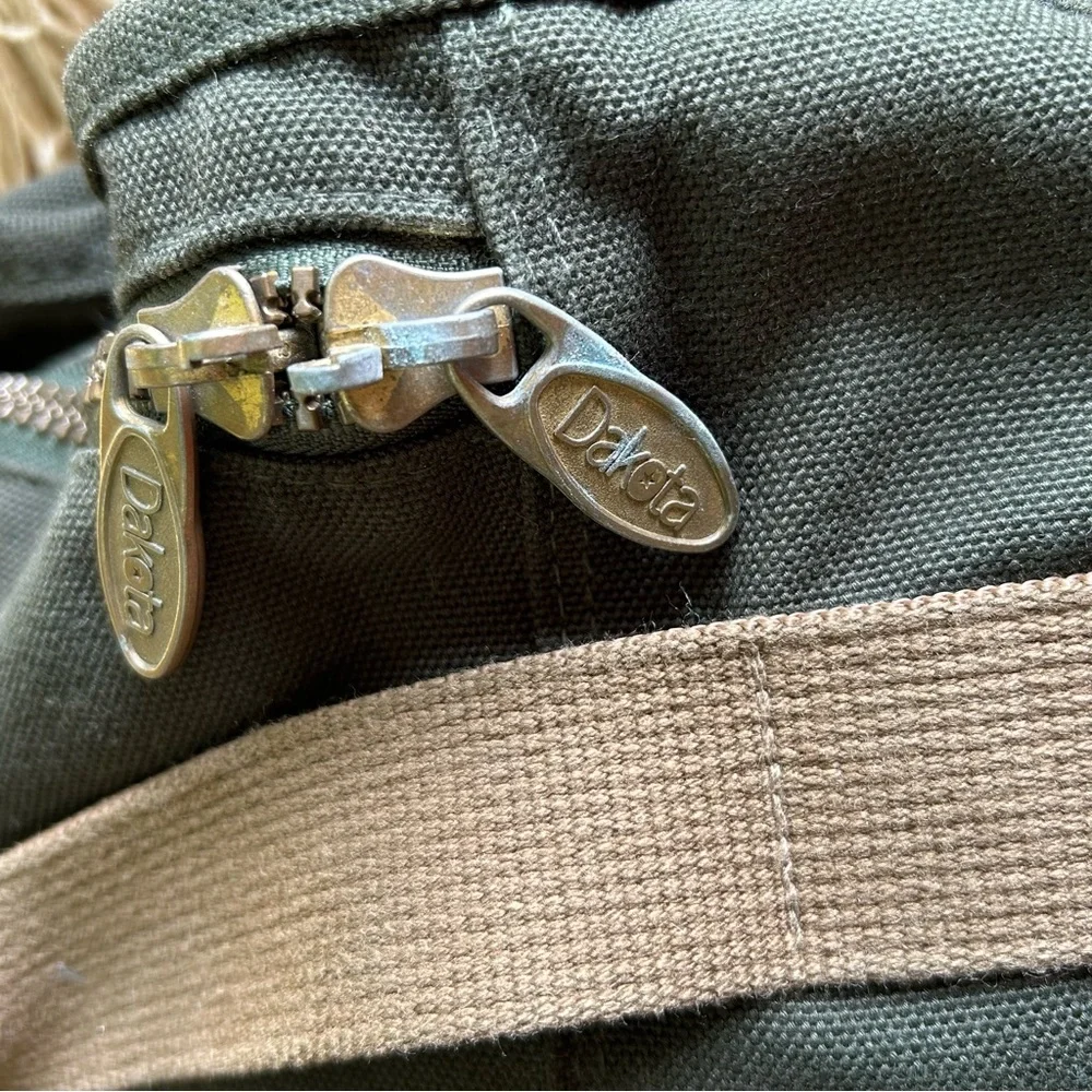 Vintage Dakota Dark Green Canvas & Brown Leather Messenger Bag
